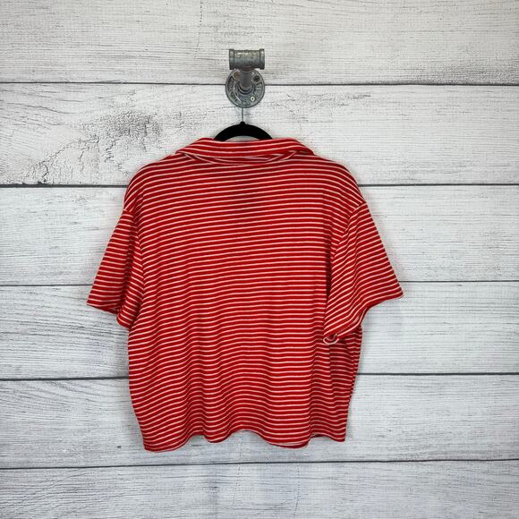 Cider Plus Size Red & White Striped 2 Piece Terry Short Set Size 4XL - Picture 6 of 12